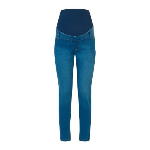 Straight Leg Overbump Midwash Blue Maternity Jeans