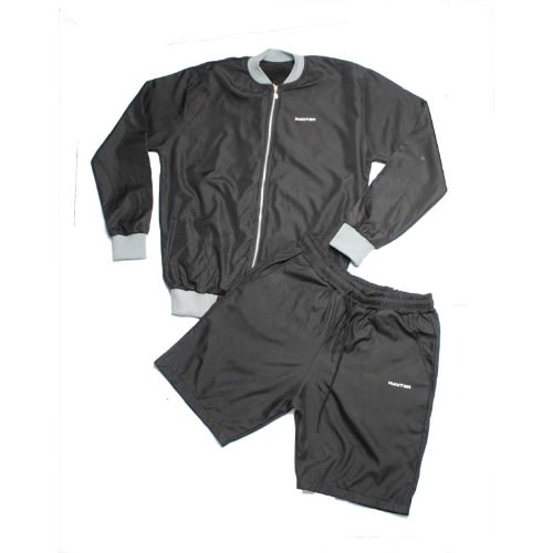 Men's Vinci Jacket And Short Set - Black And Grey