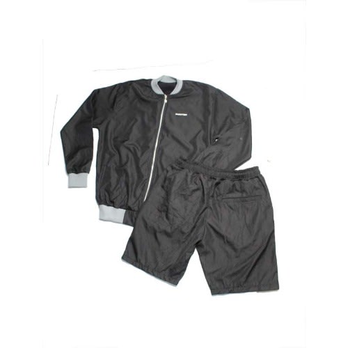Men's Vinci Jacket And Short Set - Black And Grey