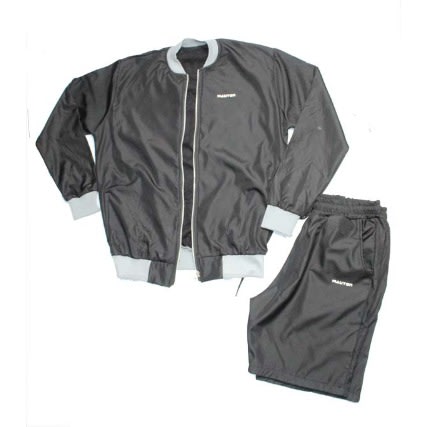 Men's Vinci Jacket And Short Set - Black And Grey