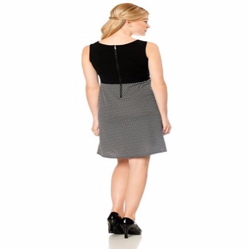 Polka Dots Sleeveless Pleated Maternity Dress