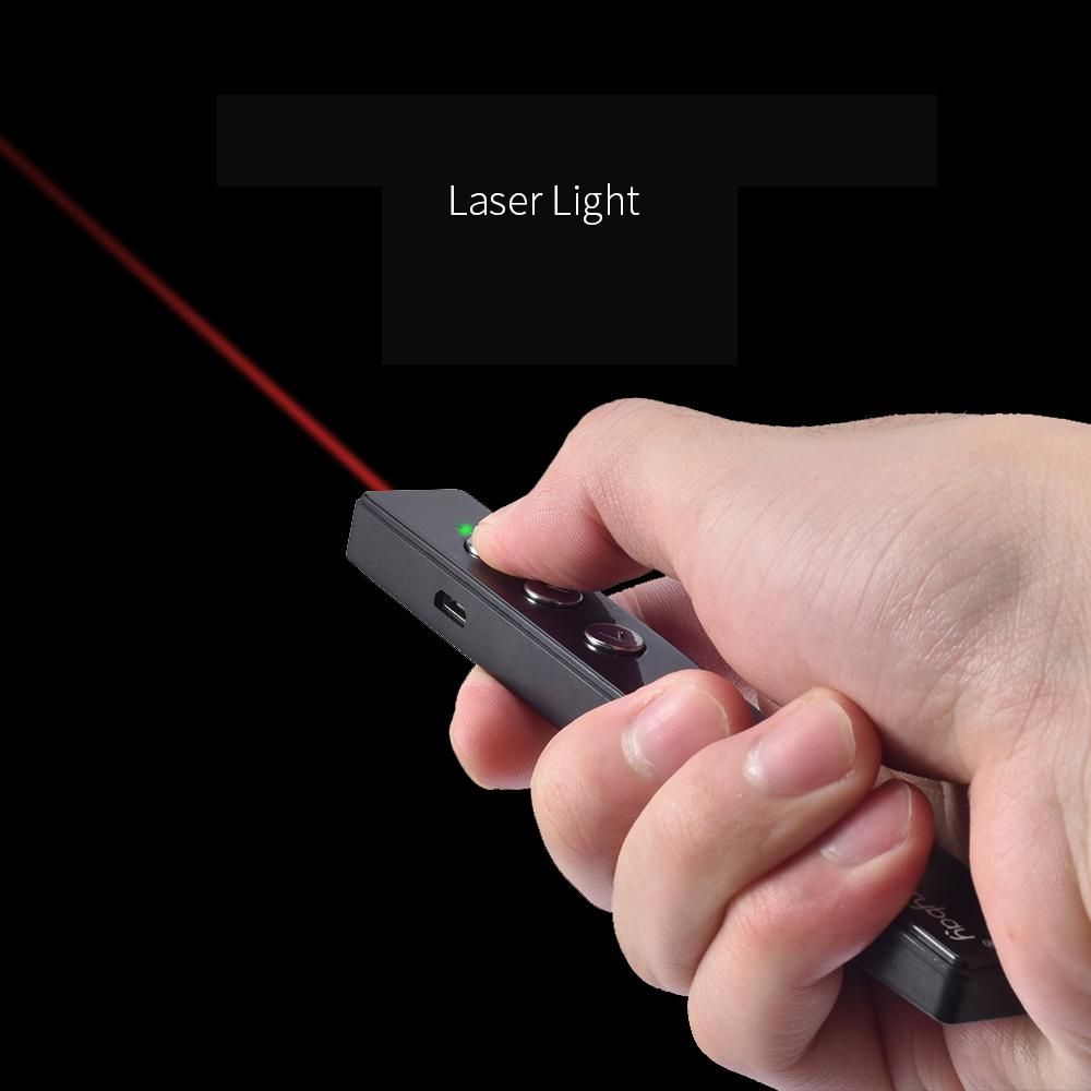 PPT Flip Pen Wireless Presenter PPT Clicker Multifunction Electronic Projection Pen Laser Flip Pen Remote Control PR-20 Black