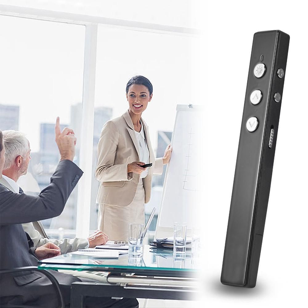 PPT Flip Pen Wireless Presenter PPT Clicker Multifunction Electronic Projection Pen Laser Flip Pen Remote Control PR-20 Black