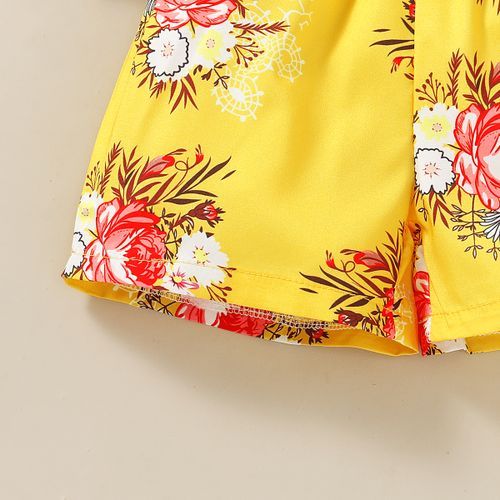 Toddler Baby Girls One Shoulder Design Jumpsuit -Yellow