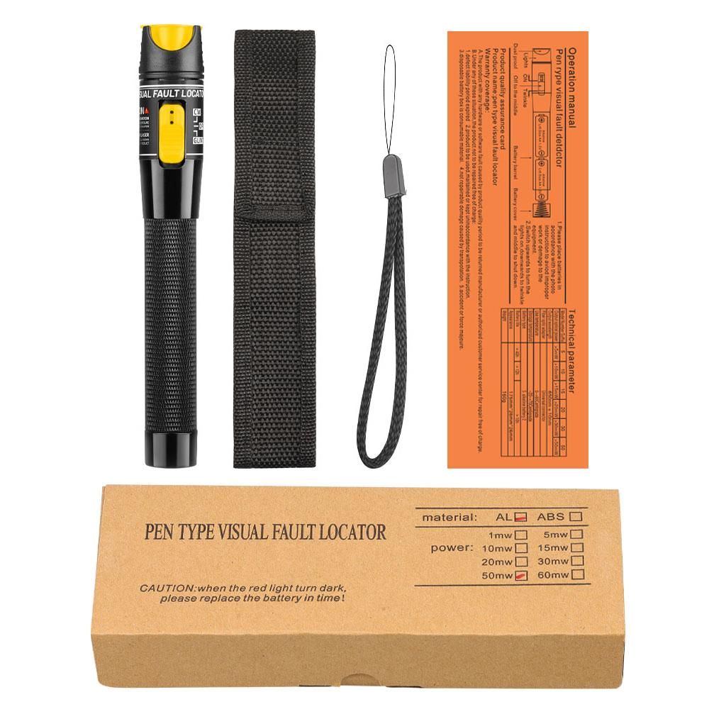 Handheld 50mW Optical Fiber Tester Portable Pen Type Red Light Visual Fault Locator Fiber Test Pen Support 2.5mm FC/SC/ST Interface