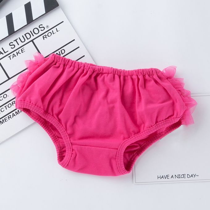 Baby Girls Shorts Pants Diaper Cover XL For 12-24Months Rose Red