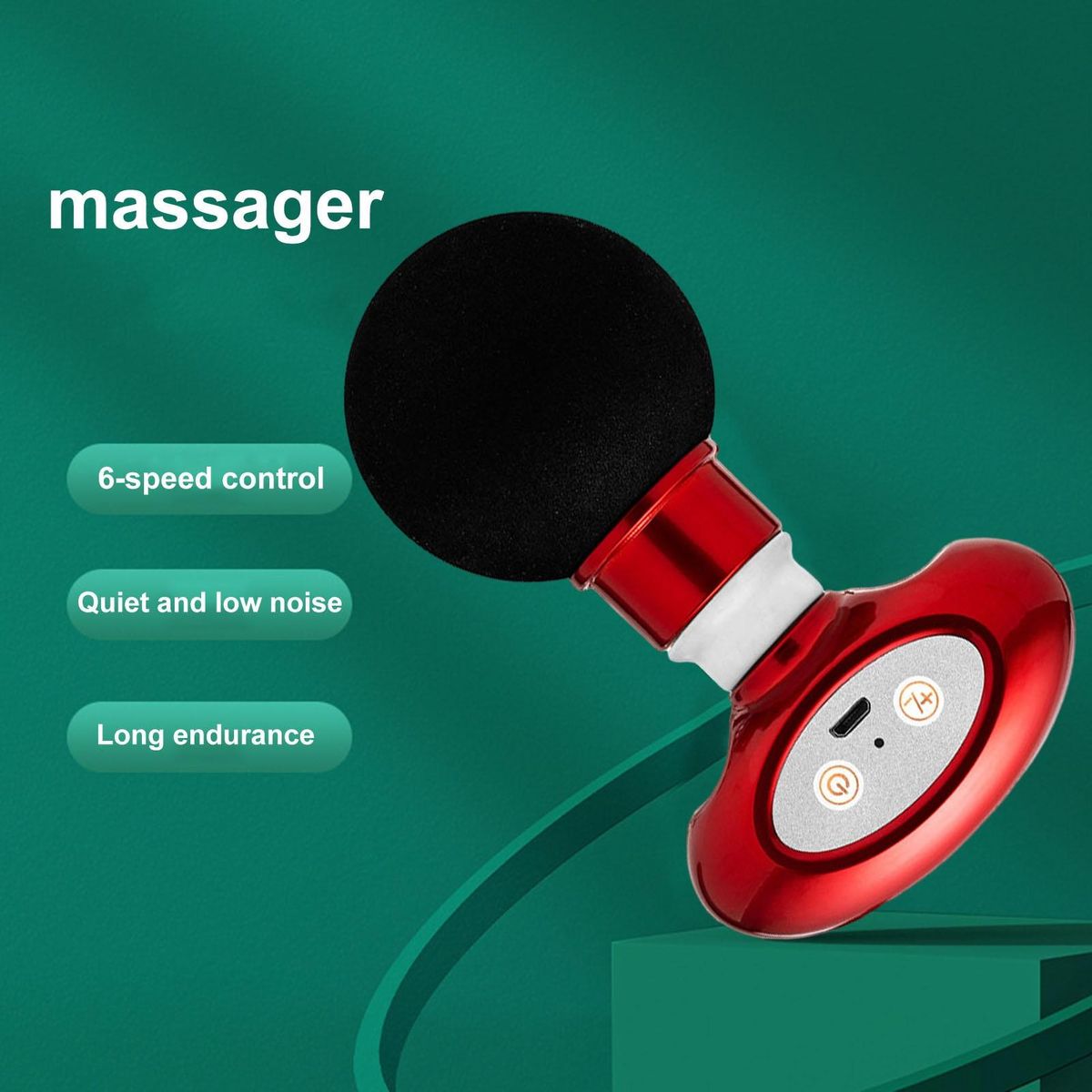 Mini Muscle Massager Wireless Handheld Mini Massager for Tissue Muscle Red