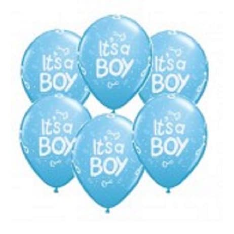 It's A Boy Helium Latex Balloon- Pack of 12- Blue
