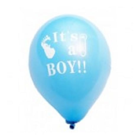 It's A Boy Helium Latex Balloon- Pack of 12- Blue