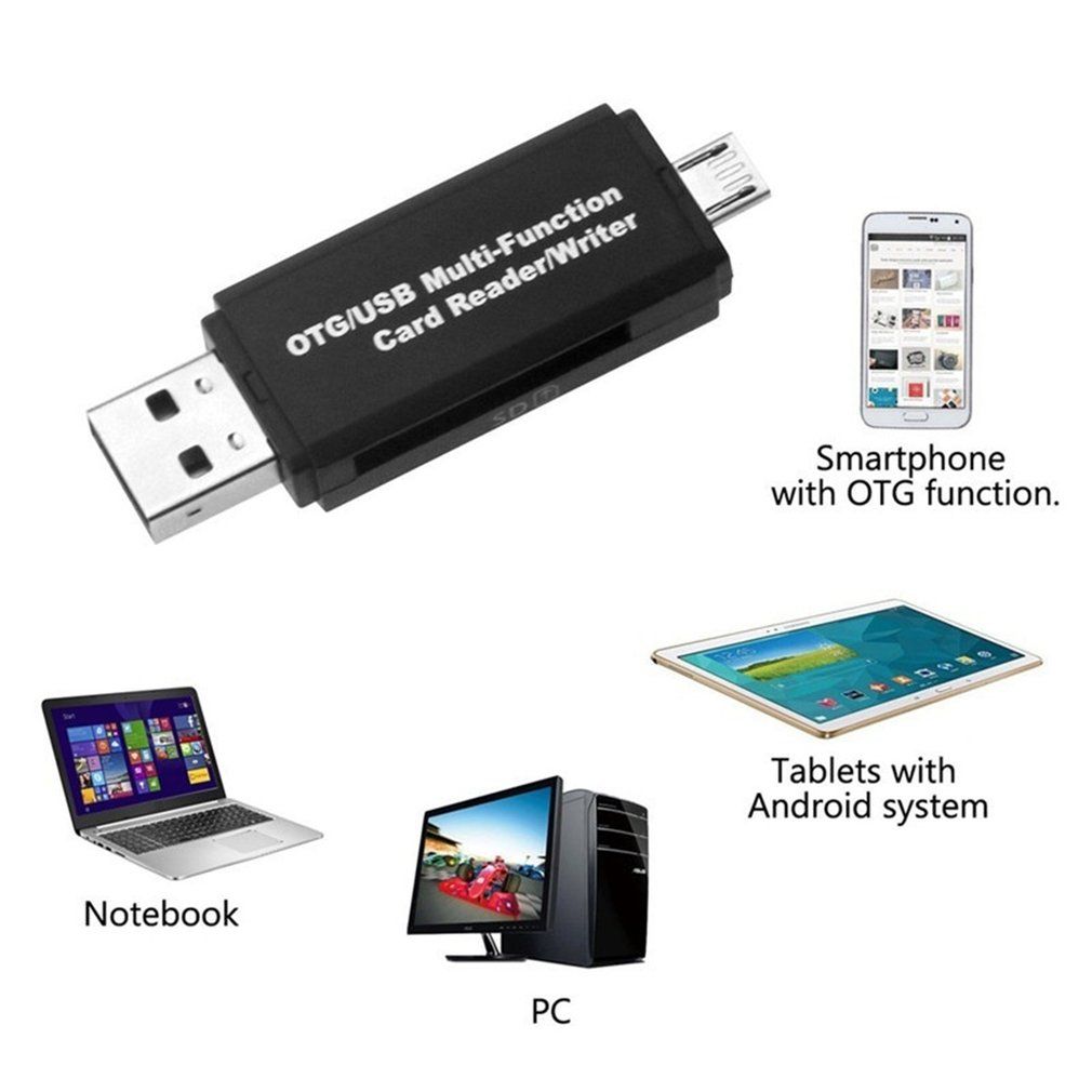 Multifunction OTG USB Card Reader Writer High-speed SD Micro-SD Card Reader