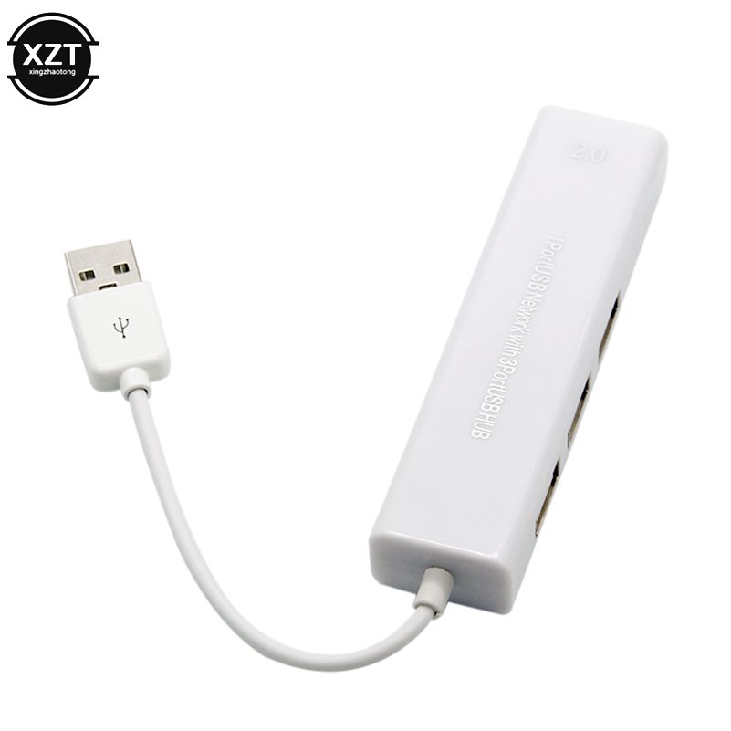 USB Ethernet With 3 Port USB HUB 2.0 RJ45 Lan Network Card
