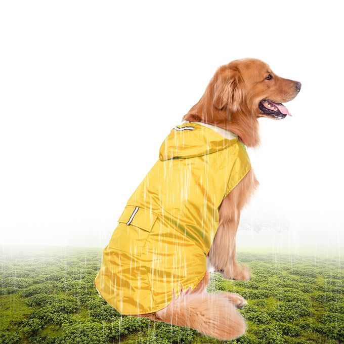 6XL Reflective Pet Dog Rain Coat Raincoat Rainwear With-yellow 6XL