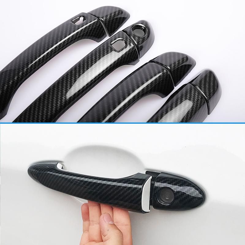 Black Carbon Fiber for Opel Corsa D 2007 2008 2009 2010 2011 2012 2013 2014 Vauxhall Door Handle Cover Sticker Car Accessories