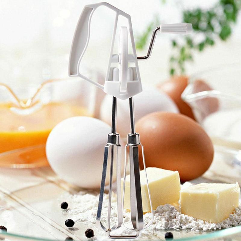 Rotary Manual Hand Whisk Egg Beater Mixer Blender