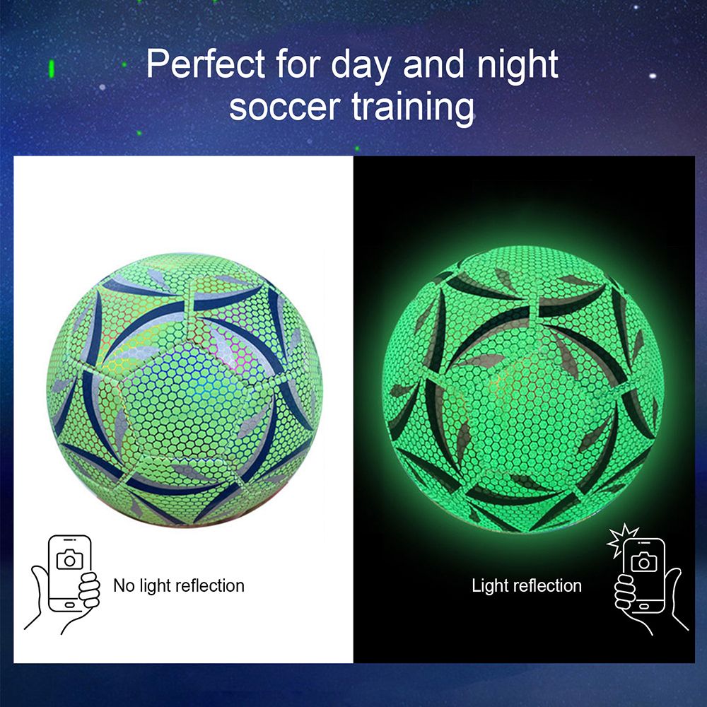 Reflective Soccer Ball Night Glowing Light Up Camera Flash