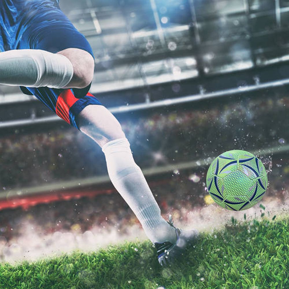 Reflective Soccer Ball Night Glowing Light Up Camera Flash