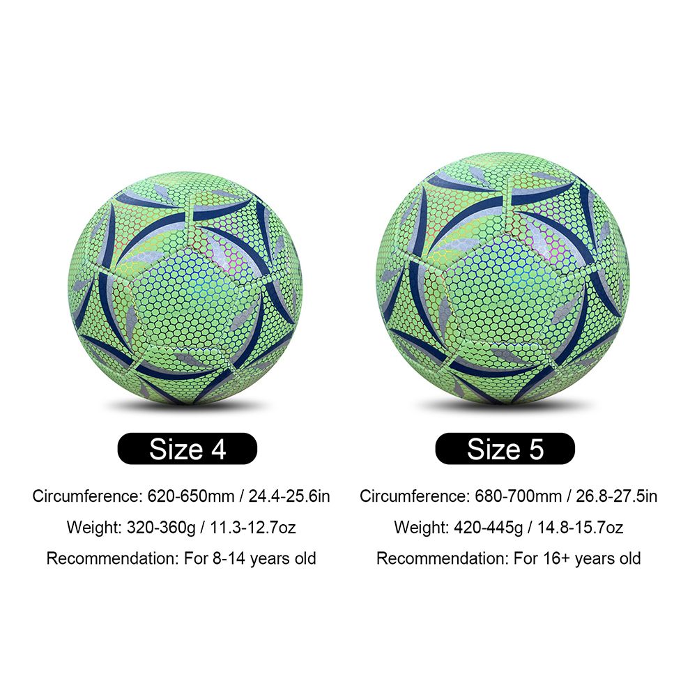 Reflective Soccer Ball Night Glowing Light Up Camera Flash