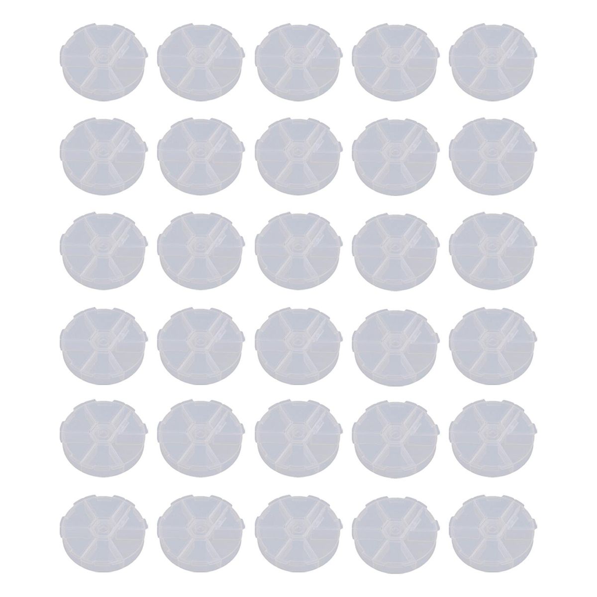 30x Acrylic Jewelry Storage Boxes With Lid Display Beads Girls 6 Grids