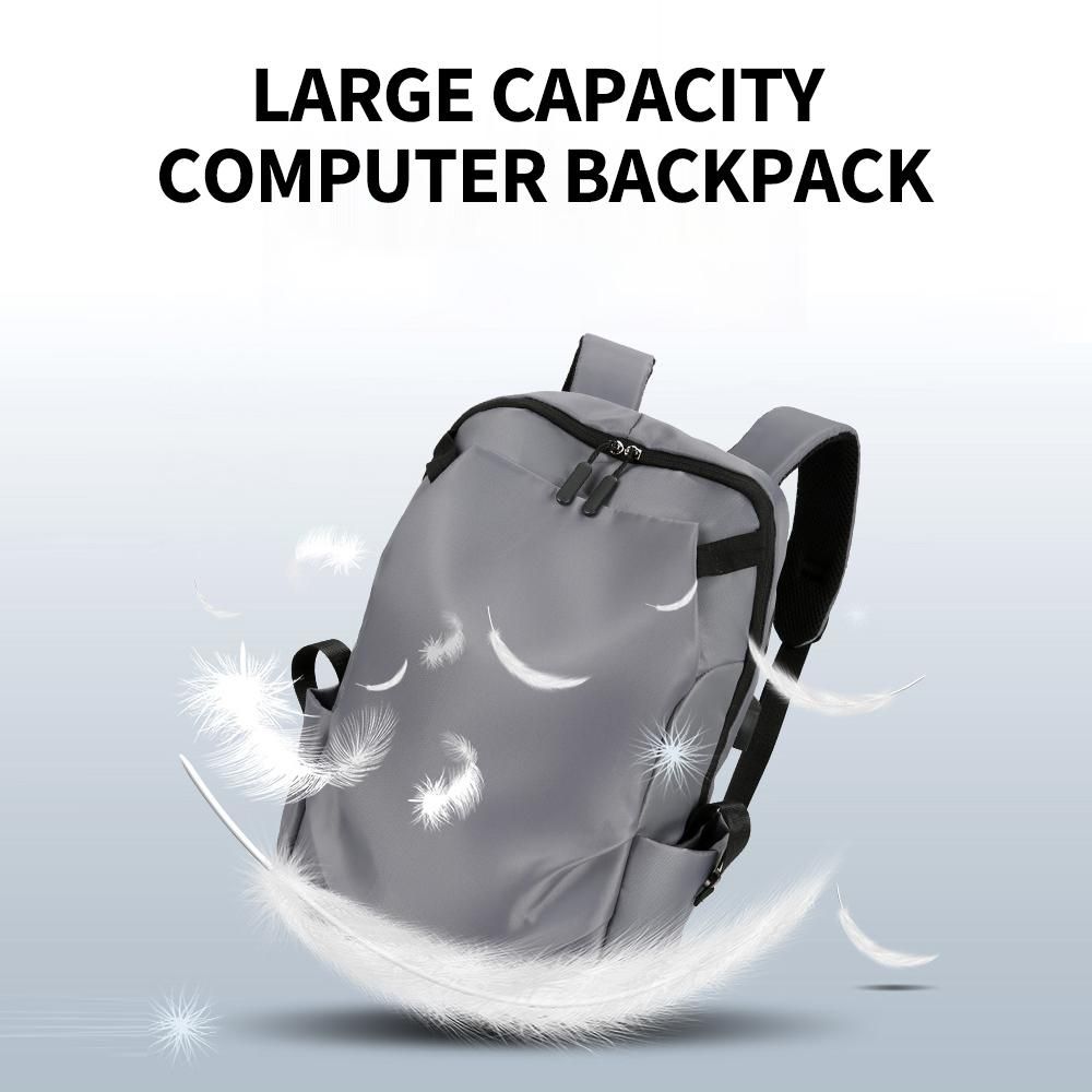 Large Capacity Computer Backpack Oxford Cloth Business Outdoor Leisure Travel Bag with External USB Interface Black