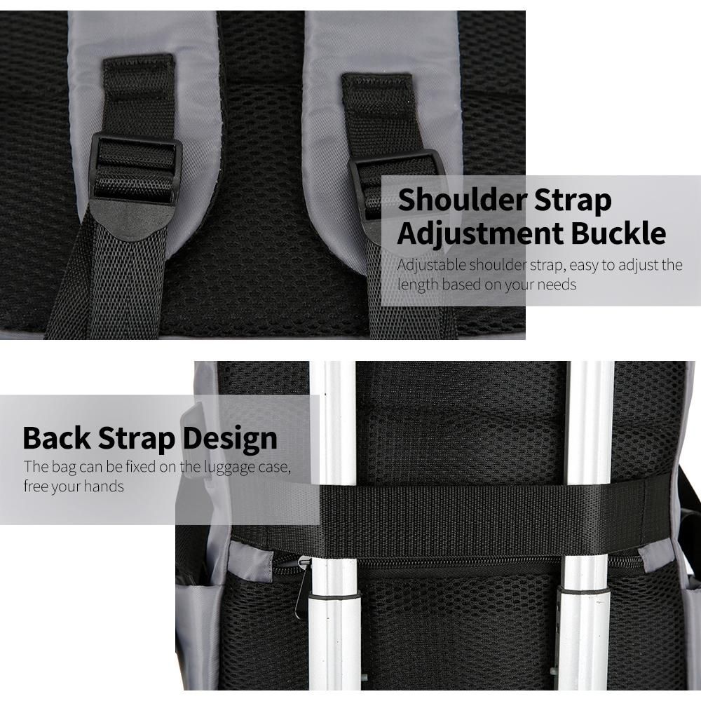 Large Capacity Computer Backpack Oxford Cloth Business Outdoor Leisure Travel Bag with External USB Interface Black