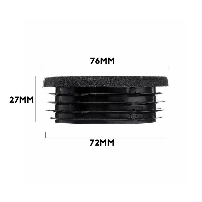 4PCS Rear Wheel Well Frame Tube Hole Plug Cap Cover For GMC Sierra Black