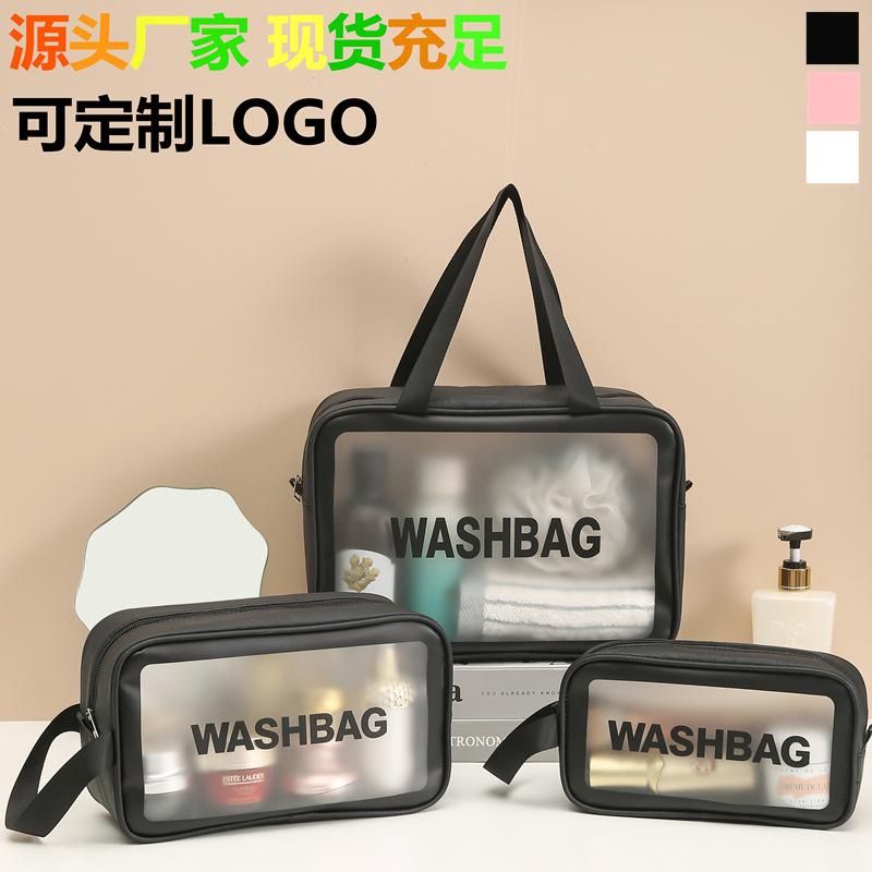 PVC Cosmetic Bag New W Large Capacity Portable Women Travel Transparent Waterproof Toiletry Bag Storage Bag Handbag 40cm	White medium 40cm