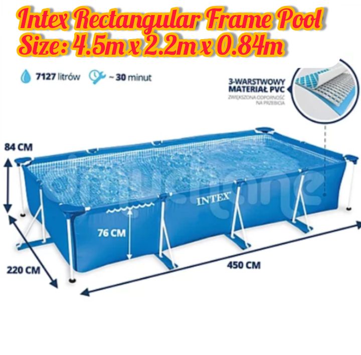 Metal Frame Model: 28273 Rectangular Pool 4.5m X 2.2m X 84cm