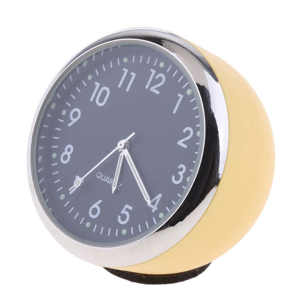High Accuracy Luminous Car Dashboard Clock Classic Table Yellow +Black