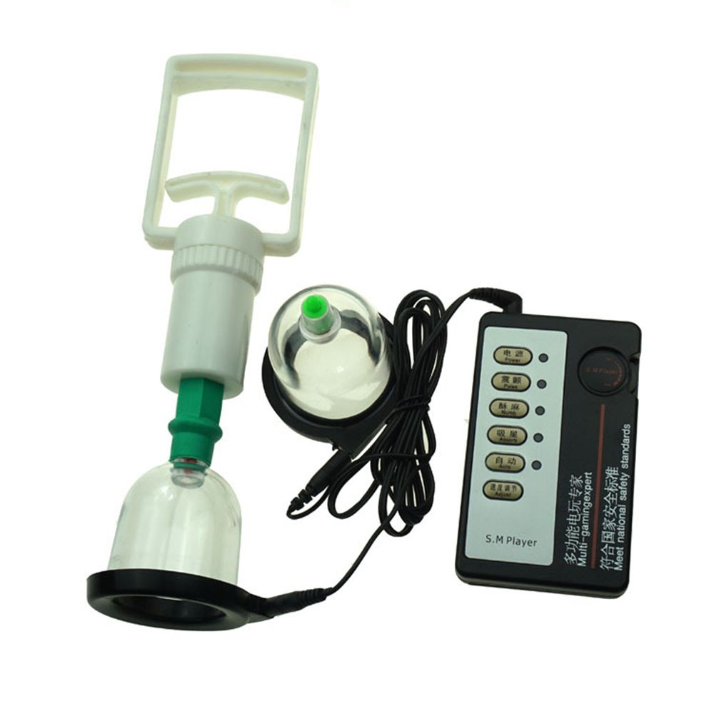 Vacuum Breast Enhance Pump Vibrator Digital Shock Therapy Machine For Chest Breast Massager S Electro Kit E-Stimulation