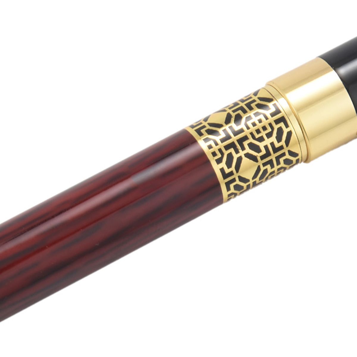 Chinese Classical Fountain Pen Golden Metal Wood Signature
