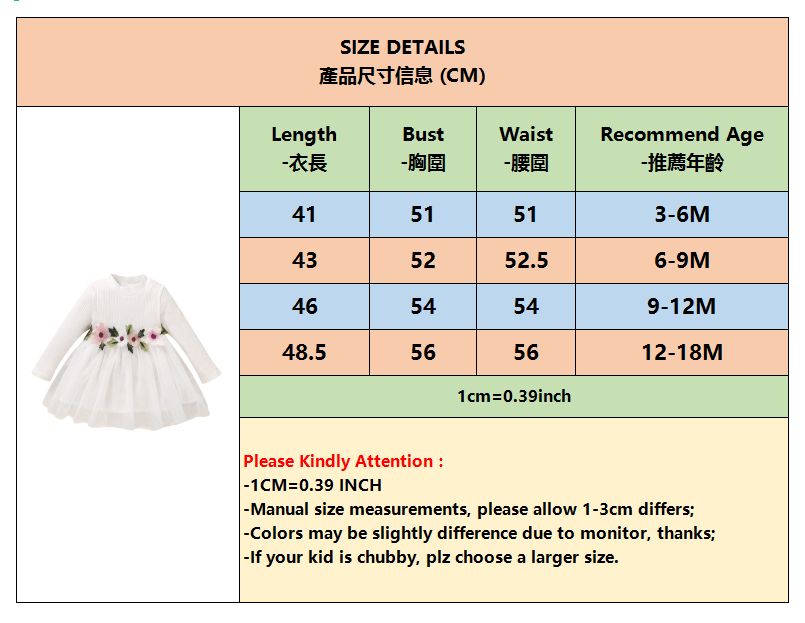 Baby Girls Princess Pink Dress Embroideried Design Long Sleeve Tulle Dresses Partywear