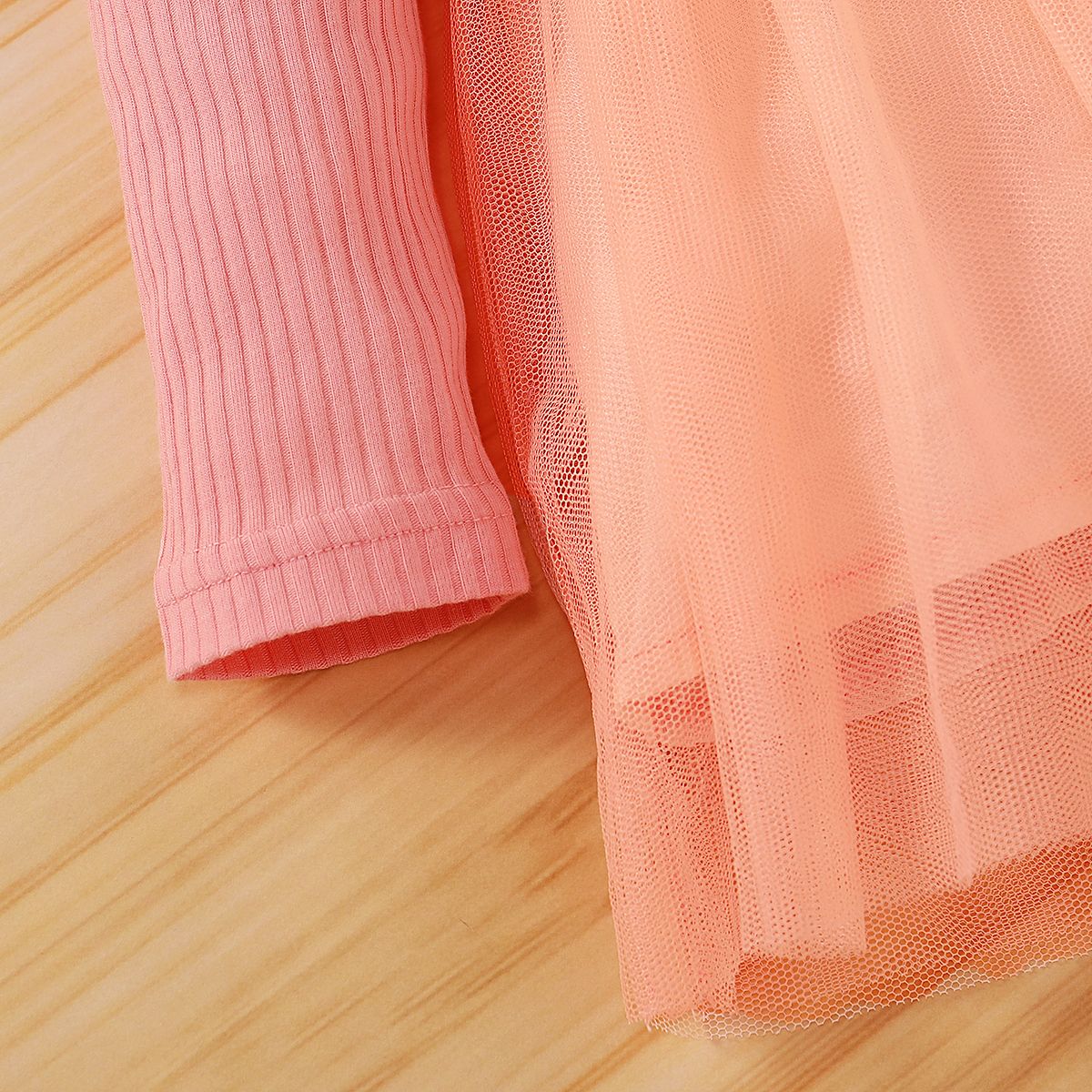 Baby Girls Princess Pink Dress Embroideried Design Long Sleeve Tulle Dresses Partywear