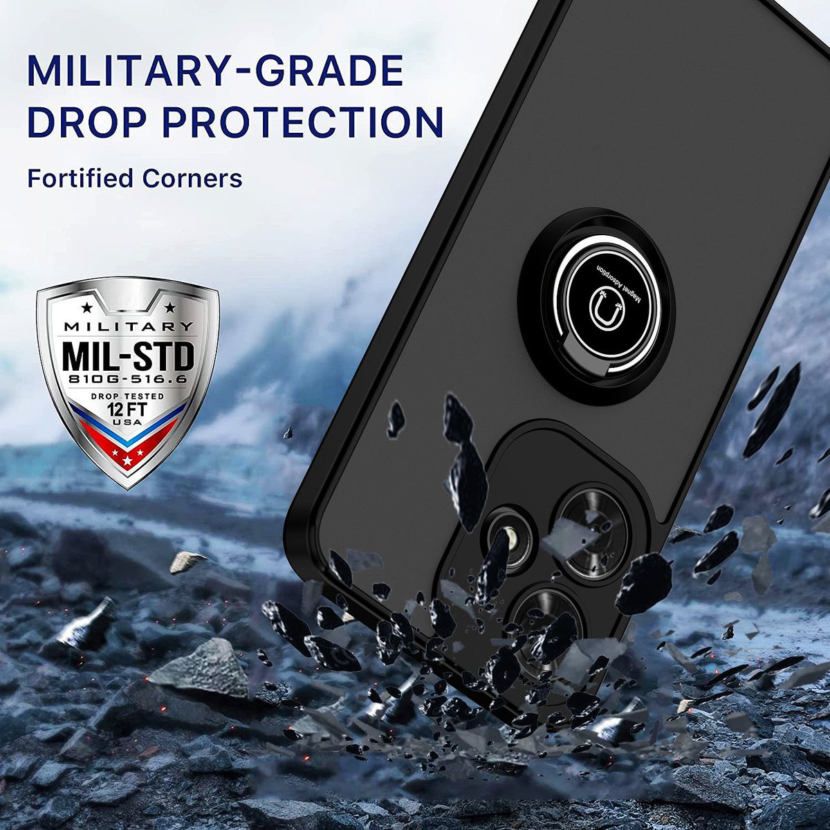 Infinix Hot 30i Case With Ring Holder Stand Matte Back Soft Bumper Case Cover For Infinix Hot 30i