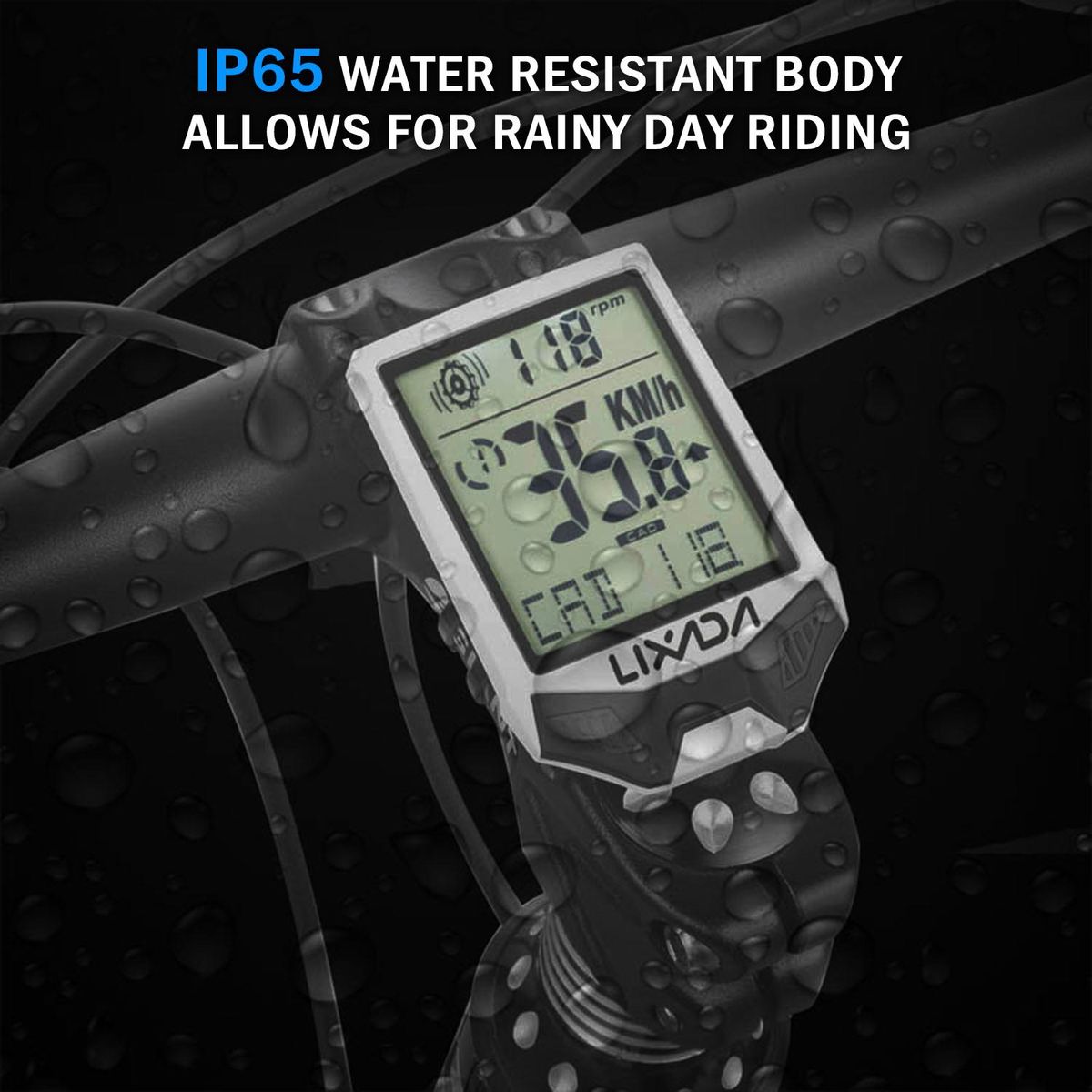 Cycling Wireless Computer Bike Computer Cadence Multifunctional Rainproof Cycling Computer with Backlight LCD