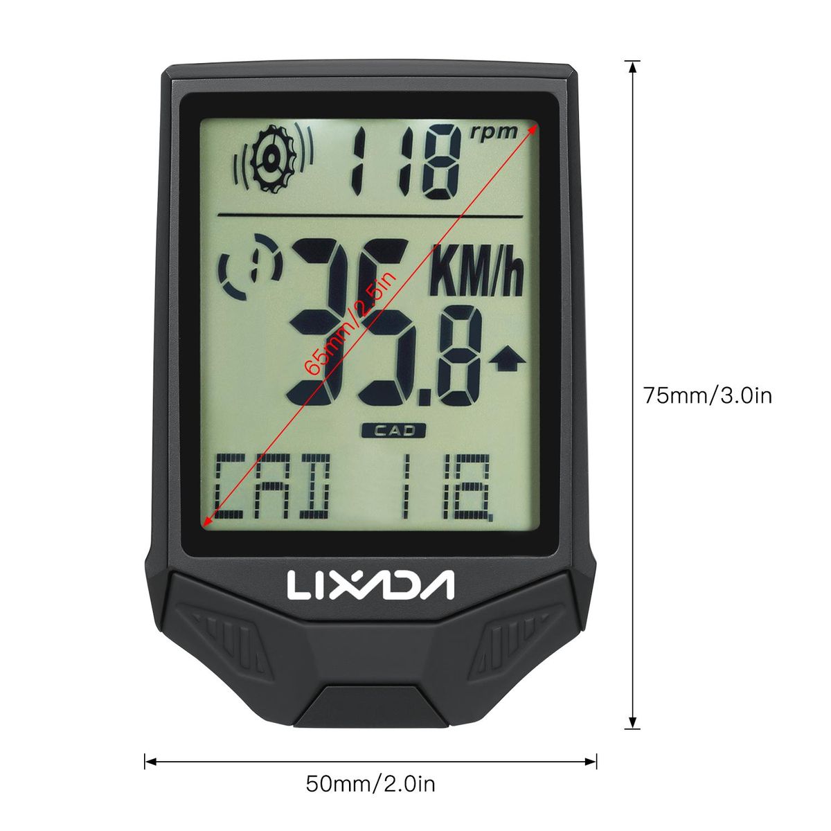 Cycling Wireless Computer Bike Computer Cadence Multifunctional Rainproof Cycling Computer with Backlight LCD