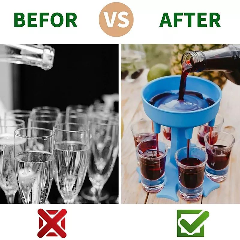 6pcs Cocktail Glass Set + DISPENSER For Wines