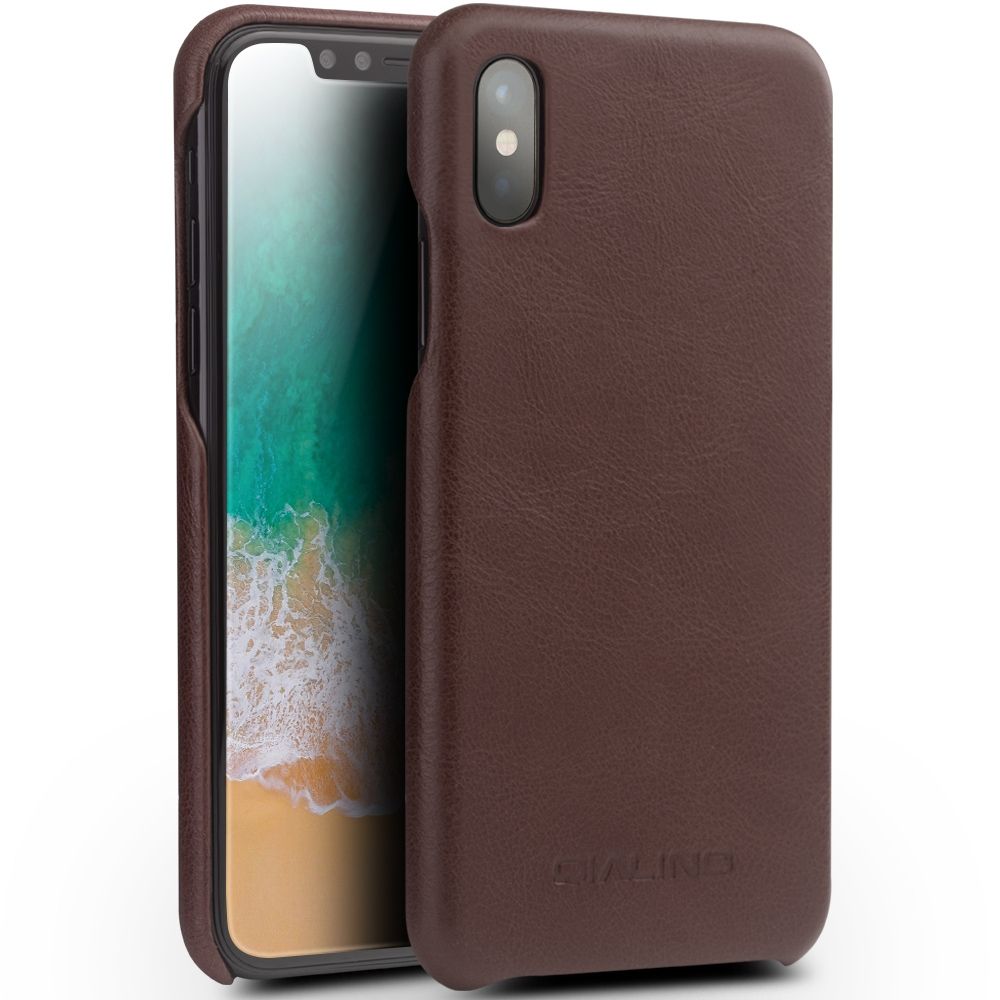 For IPhone X / XS QIALINO Cowhide Leather Case
