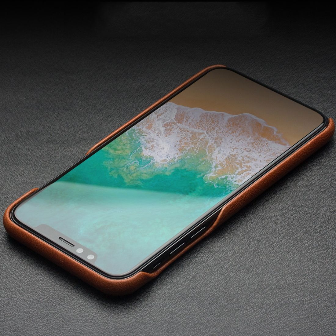 For IPhone X / XS QIALINO Cowhide Leather Case