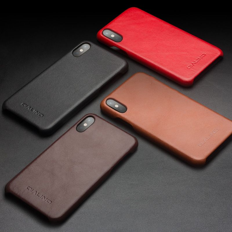 For IPhone X / XS QIALINO Cowhide Leather Case