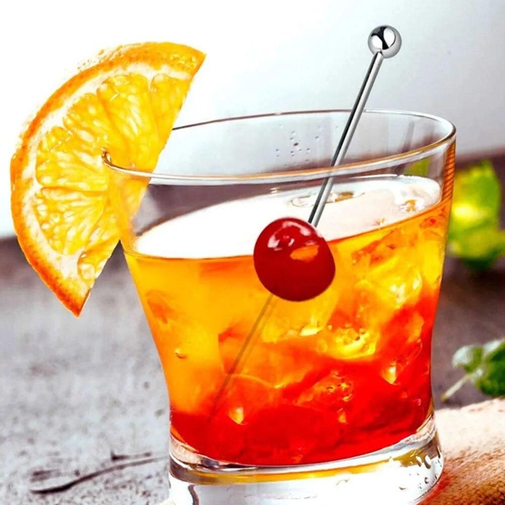 8Pcs Stainless Steel Cocktail Toothpicks Cocktail Metal Reusable Metal Cocktail Skewers Sandwich Picks Martini Picks