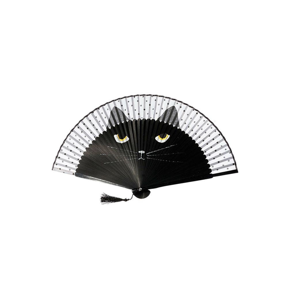Hand Bamboo Fan Fan Cat Cat Gift 1pcs Home Fan Japanese Fan Folding Folding Fan Craft Decoration Accessories Silk Silk Women For