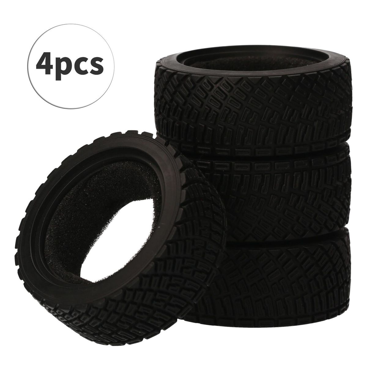 AUSTAR AX-8006 4PCS 65*25MM Rubber Tires for 1/10 Racing Car Compatible with HSP94123 LC PTG-2