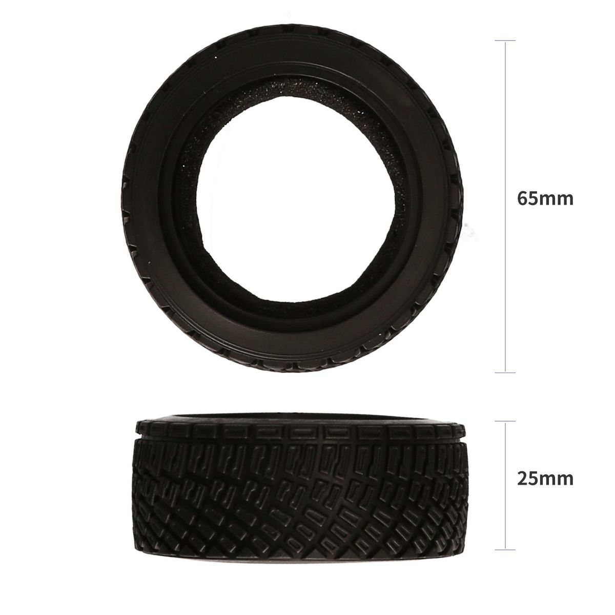 AUSTAR AX-8006 4PCS 65*25MM Rubber Tires for 1/10 Racing Car Compatible with HSP94123 LC PTG-2