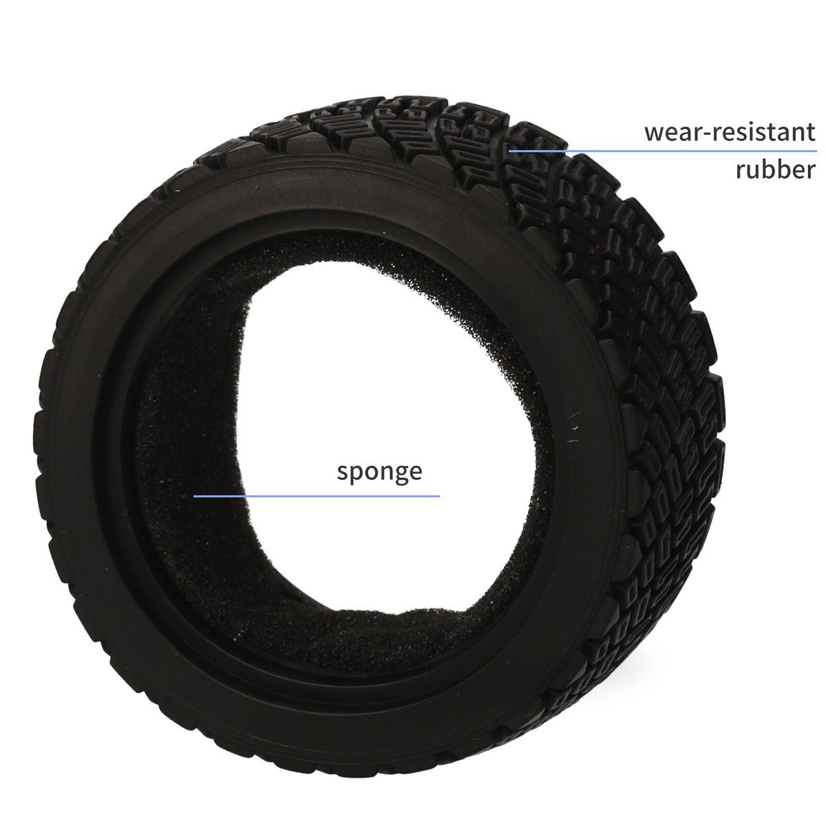 AUSTAR AX-8006 4PCS 65*25MM Rubber Tires for 1/10 Racing Car Compatible with HSP94123 LC PTG-2