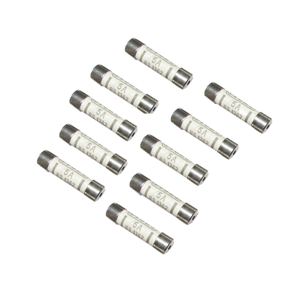 10x Fuse Ceramic Fuse Tube BS1362 5A 6x25 British Plug Electronic