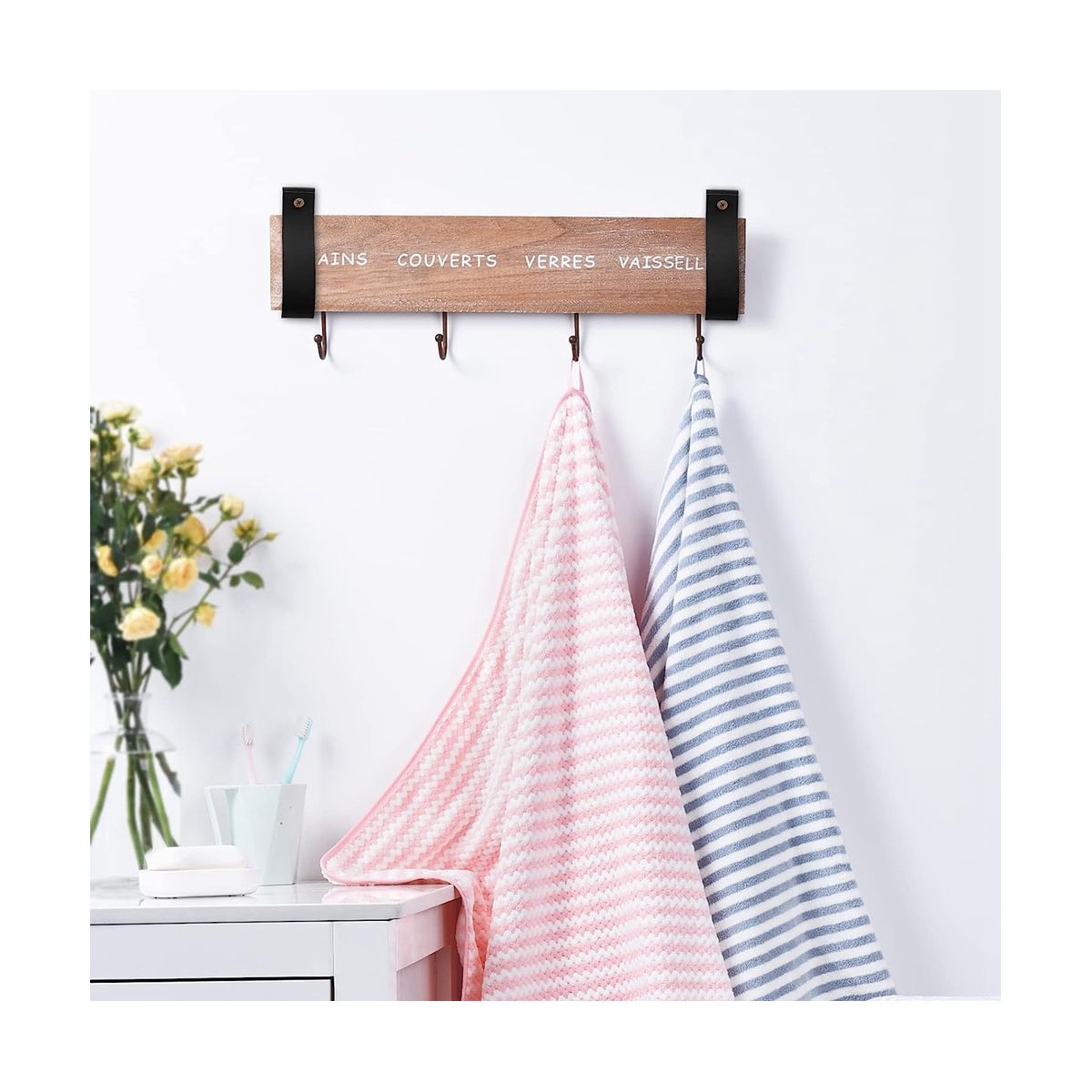 Curtain Rod Holder Bracket Loop Strap for Wood Curtain Rod Strap Wall Hooks for Hanging Towel Tapestry Canoe Paddle