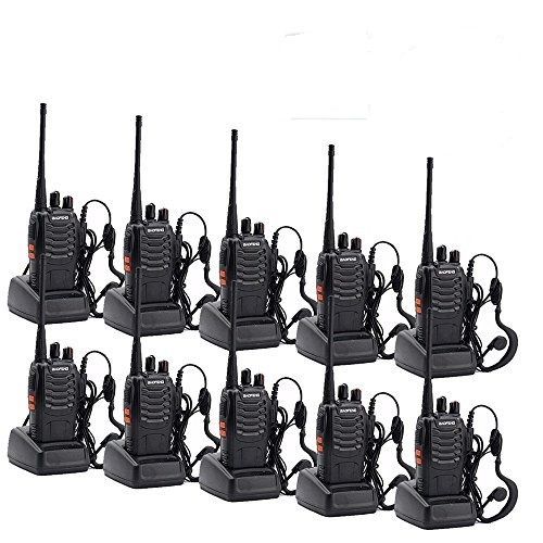 Walkie Talkie Radio Communicator With Earpiece - 10 Pieces