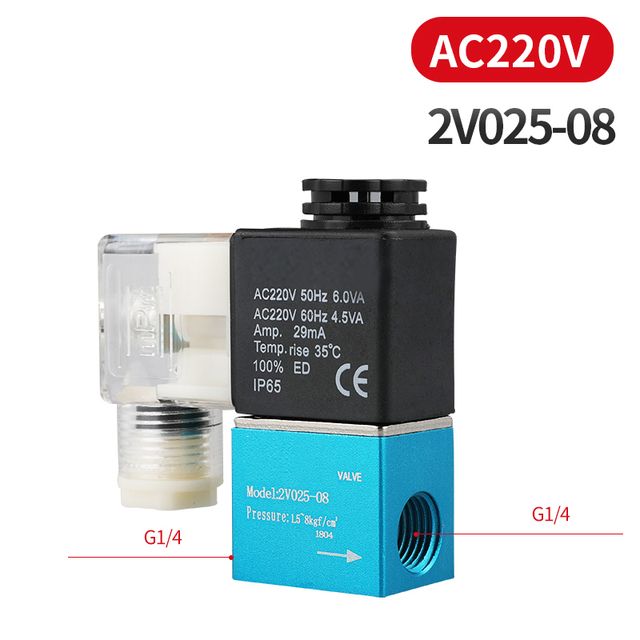 12v 24v 220v Pneumatic Electric Solenoid Valve 2 Position 2