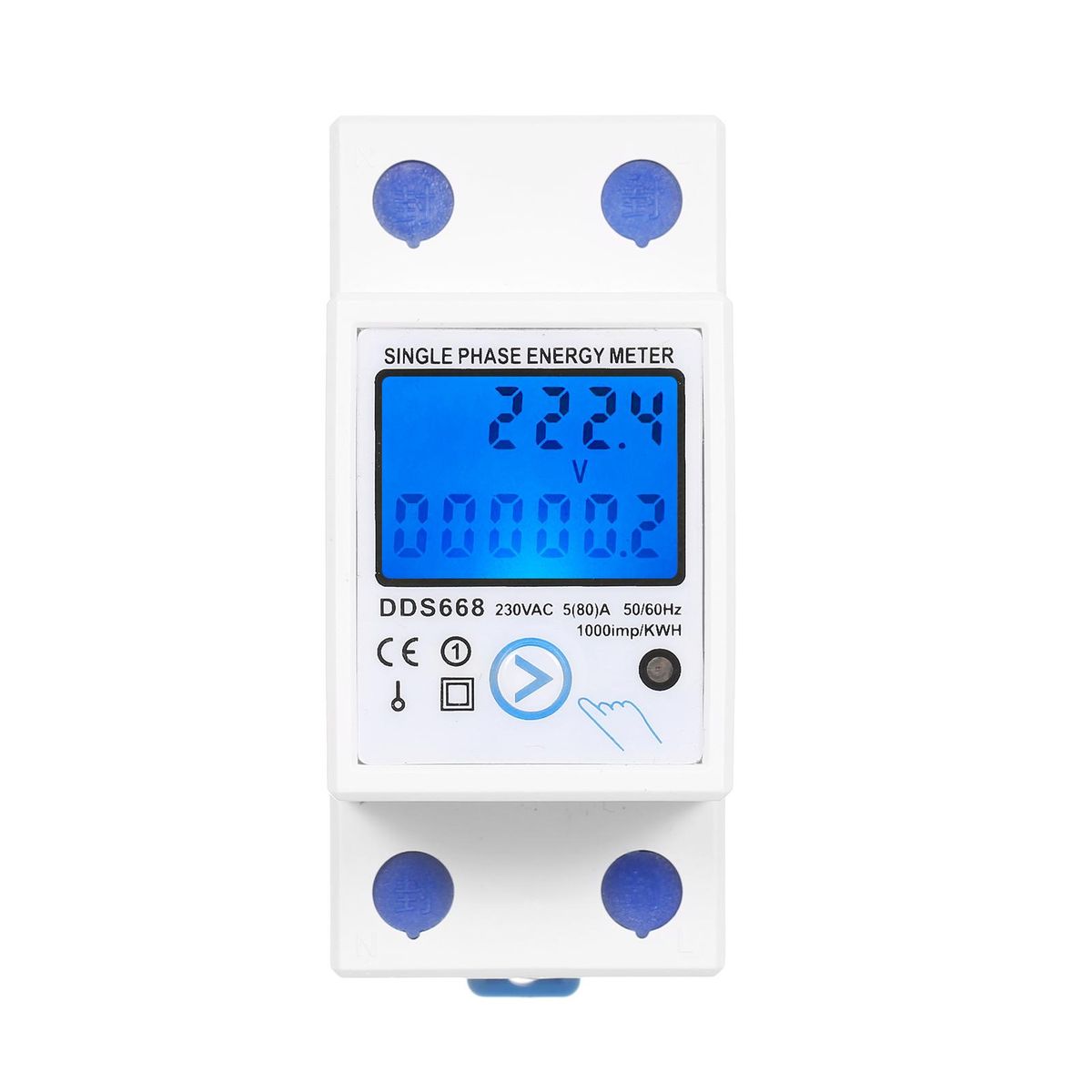 AC 230V Single Phase  Energy Meter With Reset Button With Backlight