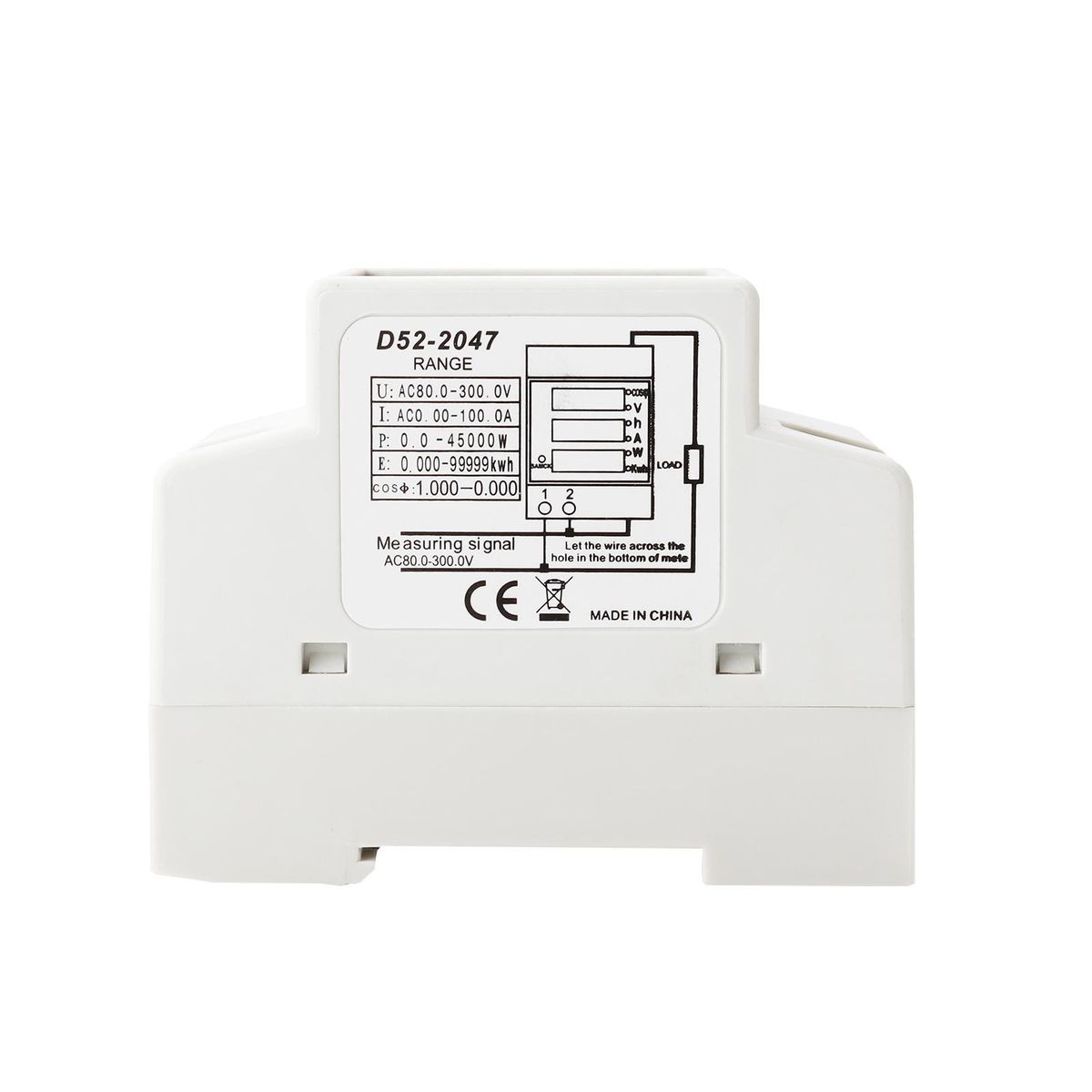 AC80-300V 100A Digital Energy Meter DIN Rail Multimeter Electric Power Meter kWh Meter Multifunction AC Voltage Current Power Factor Tester Ammeter Voltmeter